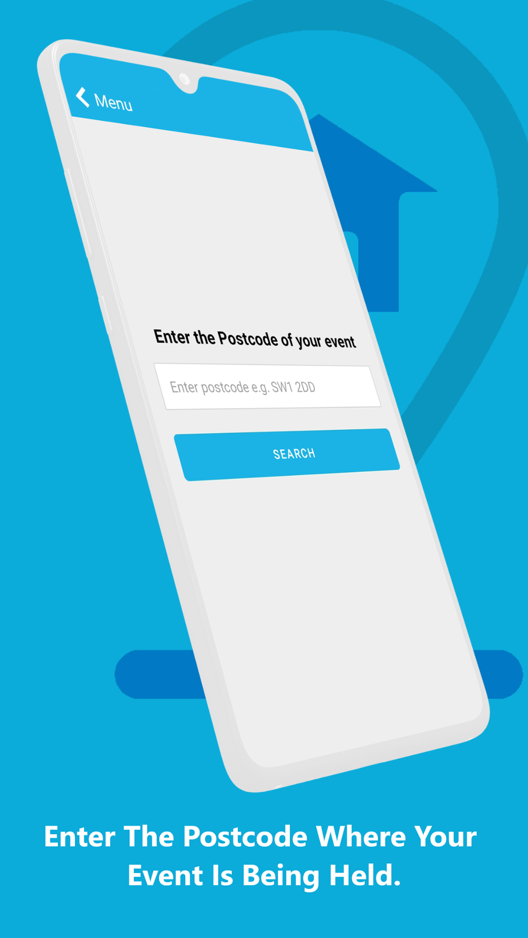 Enter the postcode where your event is being held